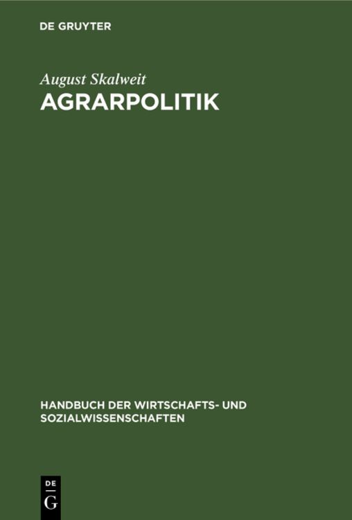 Produktbild: Agrarpolitik