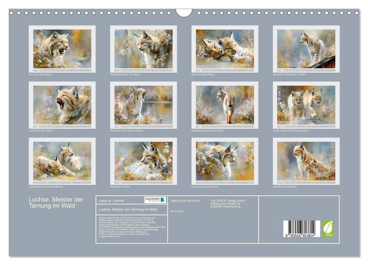 Produktbild: Luchse. Meister der Tarnung im Wald (Wandkalender 2027 DIN A3 quer), CALVENDO Monatskalender