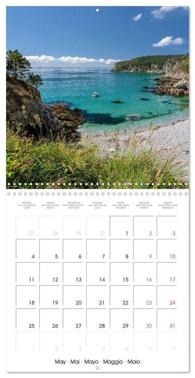 Produktbild: La Bretagne la presqu&rsquo;&icirc;le de Crozon (Calendrier mural carr&eacute; 2026 30x30 cm) Calendrier double avec une page pour vos prises de notes
