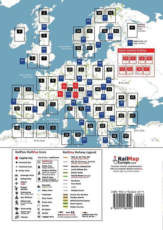 Produktbild: Night Trains of Europe 2018 - RailPass RailMap