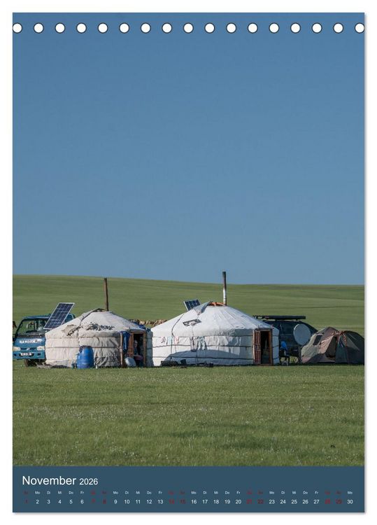 Produktbild: Mongolei - Mensch, Natur und Religion im Einklang (Tischkalender 2026 DIN A5 hoch), CALVENDO Monatskalender