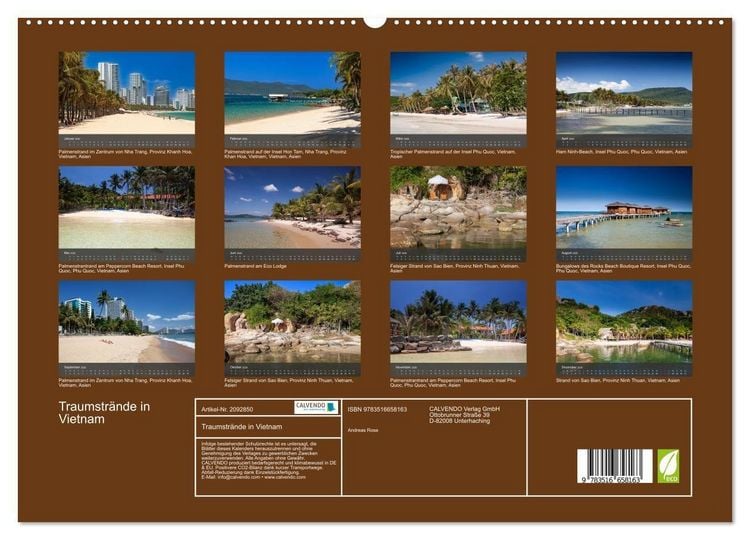 Produktbild: Traumstr&auml;nde in Vietnam (hochwertiger Premium Wandkalender 2026 DIN A2 quer), Kunstdruck in Hochglanz