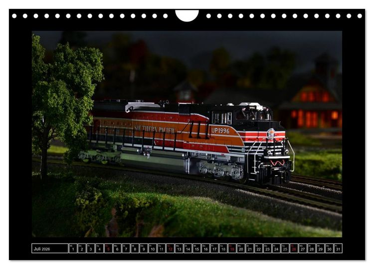 Produktbild: Amerikanische Modelleisenbahnen (Wandkalender 2026 DIN A4 quer), CALVENDO Monatskalender