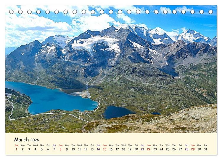 Produktbild: Switzerland and its majestic Alps (Desk Calendar 2026 DIN A5 landscape), CALVENDO 12 Month DeskCalendar