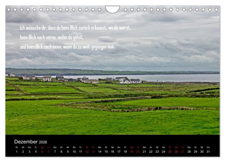 Produktbild: Irland - Irische Segensw&uuml;nsche (Wandkalender 2026 DIN A4 quer), CALVENDO Monatskalender