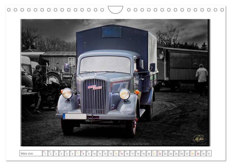 Produktbild: Oldtimer - nostalgische Traktoren und Lastwagen (Wandkalender 2026 DIN A4 quer), CALVENDO Monatskalender