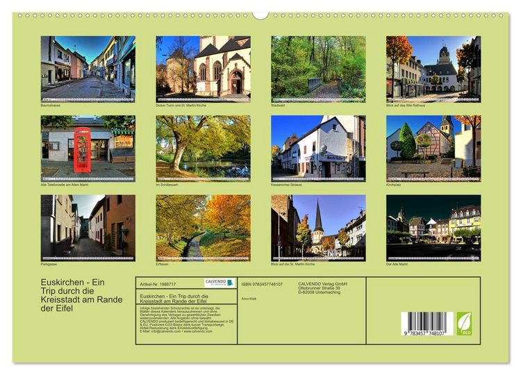 Produktbild: Euskirchen - Ein Trip durch die Kreisstadt am Rande der Eifel (hochwertiger Premium Wandkalender 2026 DIN A2 quer), Kunstdruck in Hochglanz