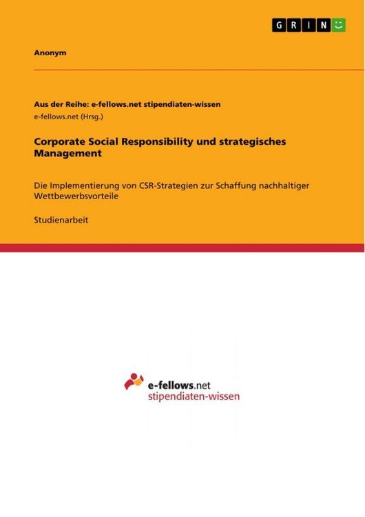 Produktbild: Corporate Social Responsibility und strategisches Management