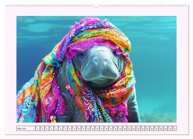 Produktbild: Modische Manatees. Charmante Seek&uuml;he mit Stil (Wandkalender 2026 DIN A2 quer), CALVENDO Monatskalender