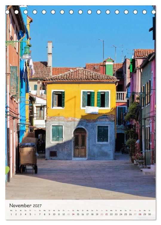 Produktbild: Venedig und Burano, Stadt am Wasser und Insel der bunten H&auml;user (Tischkalender 2027 DIN A5 hoch), CALVENDO Monatskalender