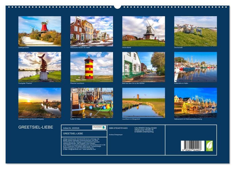 Produktbild: GREETSIEL-LIEBE (Wandkalender 2026 DIN A2 quer), CALVENDO Monatskalender