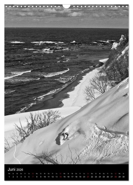 Produktbild: Monochrome Ski (Wandkalender 2026 DIN A3 hoch), CALVENDO Monatskalender