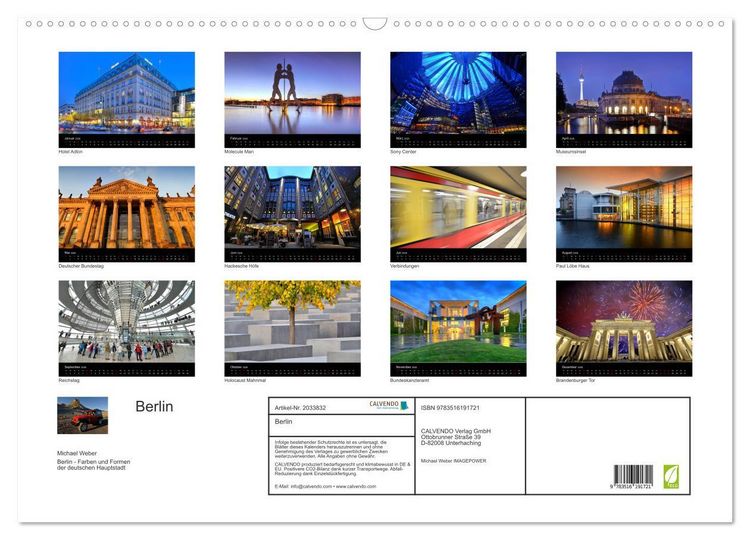 Produktbild: Berlin (Wandkalender 2026 DIN A2 quer), CALVENDO Monatskalender