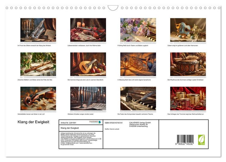 Produktbild: Klang der Ewigkeit (Wandkalender 2026 DIN A3 quer), CALVENDO Monatskalender