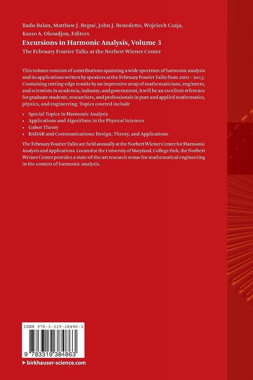 Produktbild: Excursions in Harmonic Analysis, Volume 3
