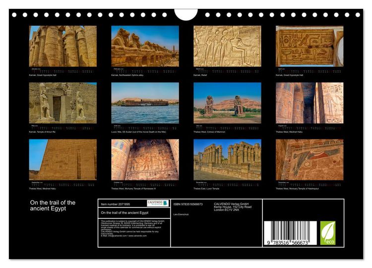 Produktbild: On the trail of the ancient Egypt (Wall Calendar 2026 DIN A4 landscape), CALVENDO 12 Month Wall Calendar