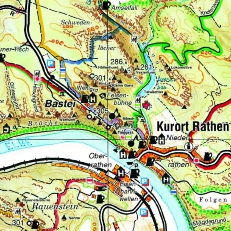 Produktbild: Gro&szlig;e Karte der S&auml;chsischen Schweiz 1:30000