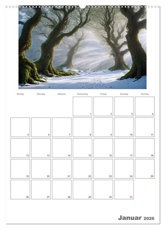 Produktbild: Der Zauberwald Eine geheimnisvolle Reise (hochwertiger Premium Wandkalender 2026 DIN A2 hoch), Kunstdruck in Hochglanz