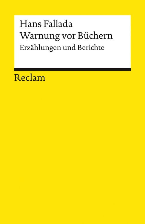 Bild vom Artikel Warnung vor Büchern. Erzählungen und Berichte vom Autor Hans Fallada