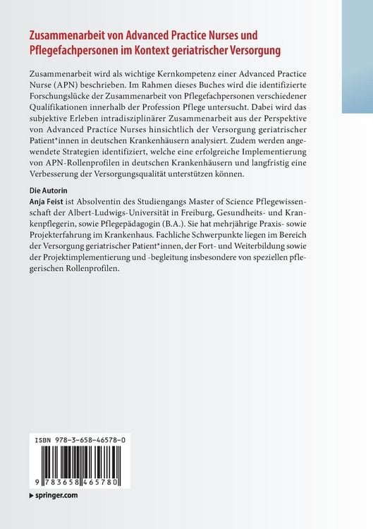 Produktbild: Zusammenarbeit von Advanced Practice Nurses und Pflegefachpersonen im Kontext geriatrischer Versorgung