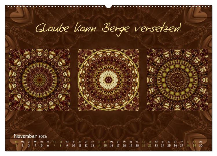 Produktbild: Mandala Trilogien (hochwertiger Premium Wandkalender 2026 DIN A2 quer), Kunstdruck in Hochglanz
