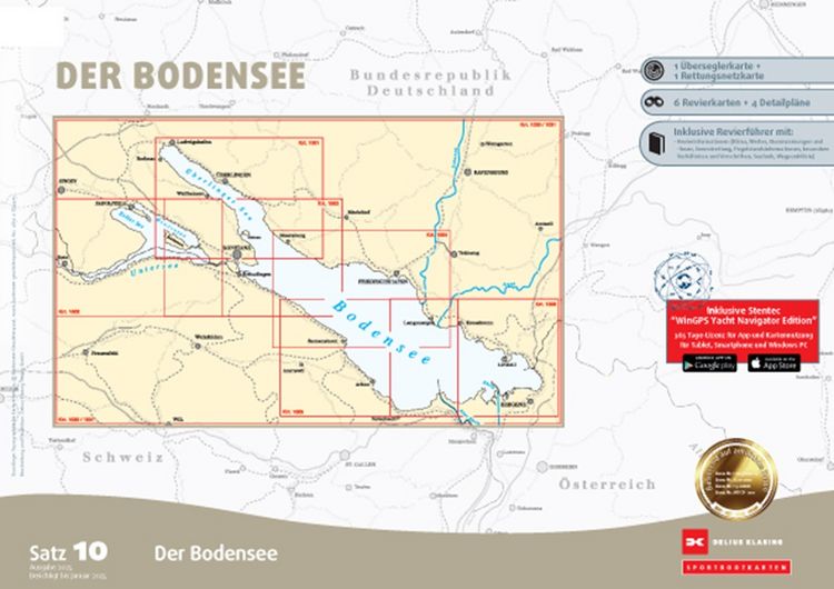 Produktbild: Sportbootkarten Satz 10: Bodensee (Ausgabe 2025)