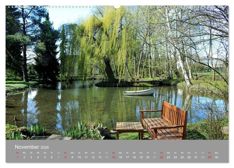 Produktbild: Romantische Garten-Paradiese (hochwertiger Premium Wandkalender 2026 DIN A2 quer), Kunstdruck in Hochglanz