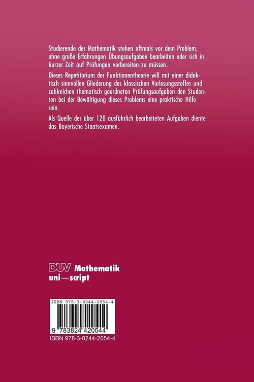 Produktbild: Repetitorium der Funktionentheorie
