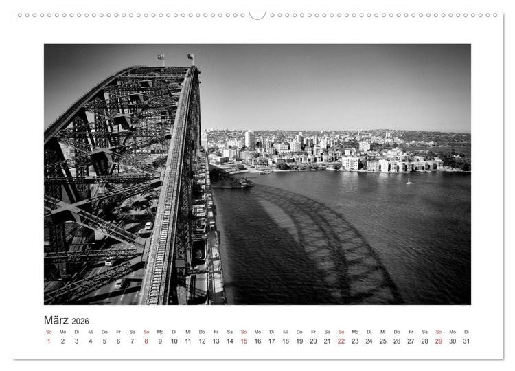 Produktbild: SYDNEY Monochrom (hochwertiger Premium Wandkalender 2026 DIN A2 quer), Kunstdruck in Hochglanz
