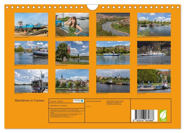 Produktbild: Mainf&auml;hren in Franken (Wandkalender 2026 DIN A4 quer), CALVENDO Monatskalender