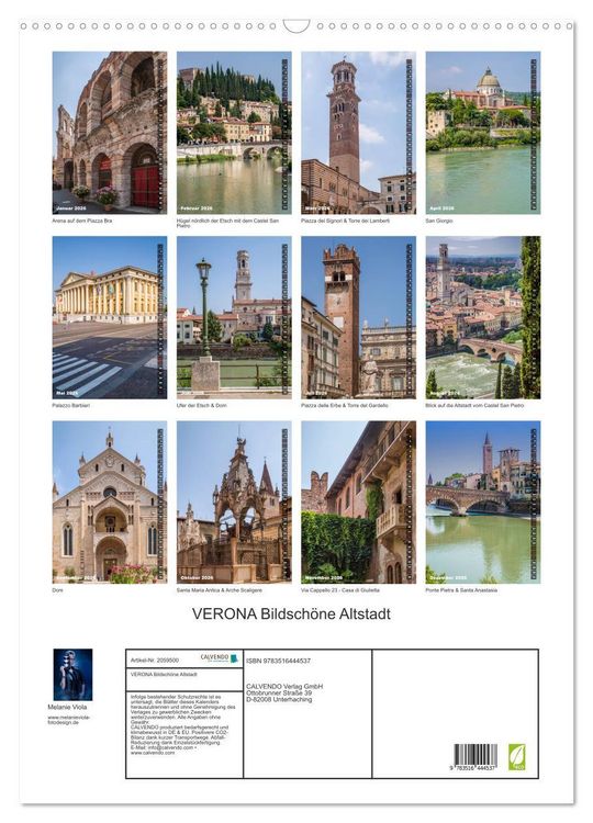 Produktbild: VERONA Bildsch&ouml;ne Altstadt (Wandkalender 2026 DIN A2 hoch), CALVENDO Monatskalender