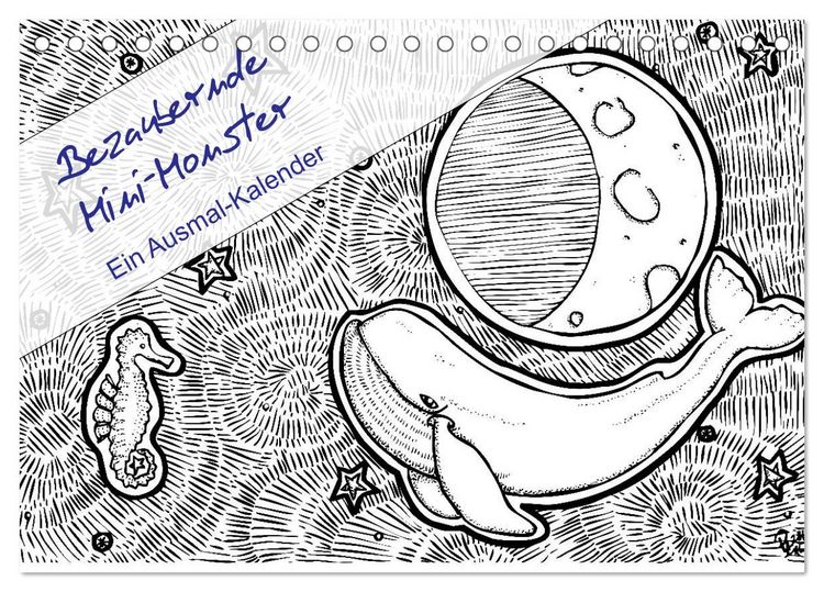 Produktbild: Bezaubernde Mini-Monster - Ein Ausmal-Kalender (Tischkalender 2026 DIN A5 quer), CALVENDO Monatskalender