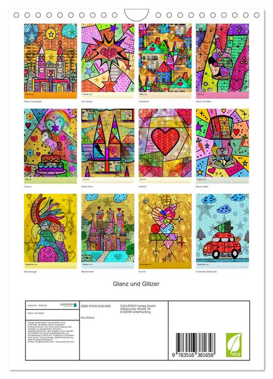 Produktbild: Glanz und Glitzer (Wandkalender 2026 DIN A4 hoch), CALVENDO Monatskalender