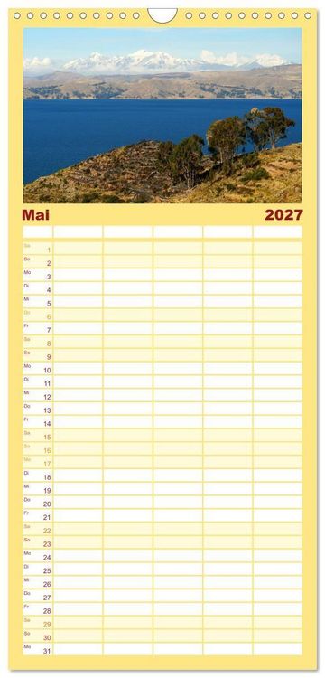 Produktbild: Familienplaner 2027 - Bolivien - Eine Wanderreise mit 5 Spalten (Wandkalender, 21 x 45 cm) CALVENDO