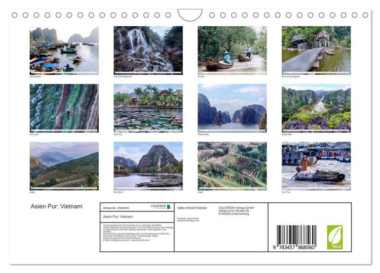 Produktbild: Asien Pur: Vietnam (Wandkalender 2026 DIN A4 quer), CALVENDO Monatskalender