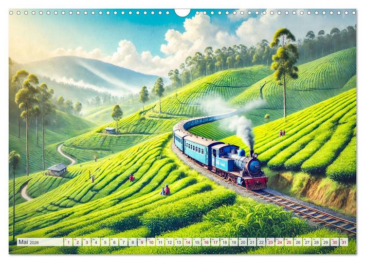 Produktbild: Faszination Eisenbahn - Lokomotiven und Landschaften der Welt (Wandkalender 2026 DIN A3 quer), CALVENDO Monatskalender
