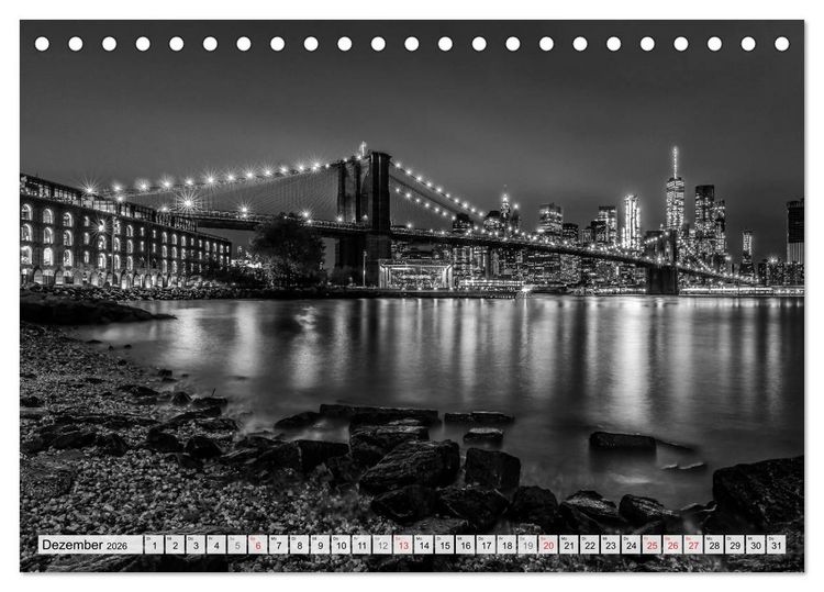 Produktbild: BROOKLYN BRIDGE Das Wahrzeichen von New York City (Tischkalender 2026 DIN A5 quer), CALVENDO Monatskalender
