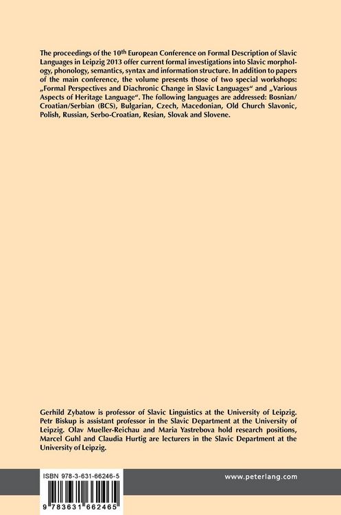 Produktbild: Slavic Grammar from a Formal Perspective
