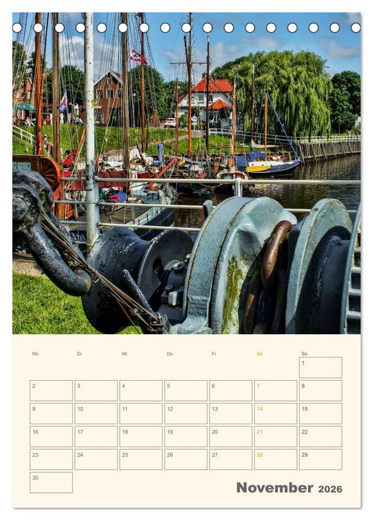 Produktbild: Ostfriesland - Carolinensiel, der Museumshafen (Tischkalender 2026 DIN A5 hoch), CALVENDO Monatskalender