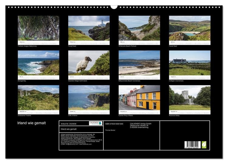 Produktbild: Irland wie gemalt (Wandkalender 2026 DIN A2 quer), CALVENDO Monatskalender