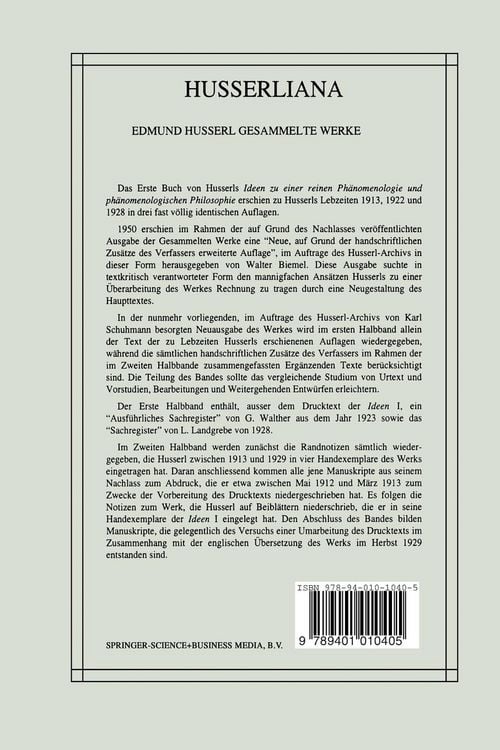 Produktbild: Ideen zu einer Reinen Ph&auml;nomenologie und Ph&auml;nomenologischen Philosophie