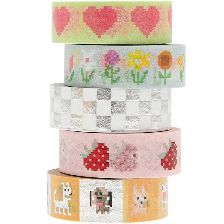 Produktbild: Tape Set Futschikato, Pixel MIX, 5 Stk., 1,5 cm x 10 m