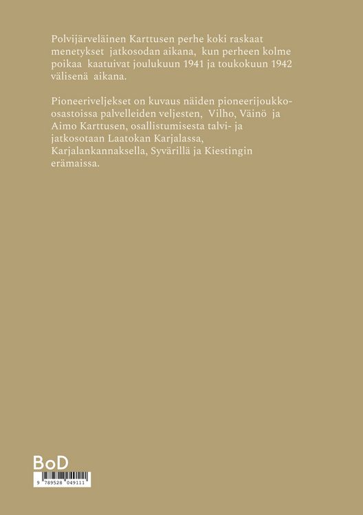 Produktbild: Pioneeriveljekset