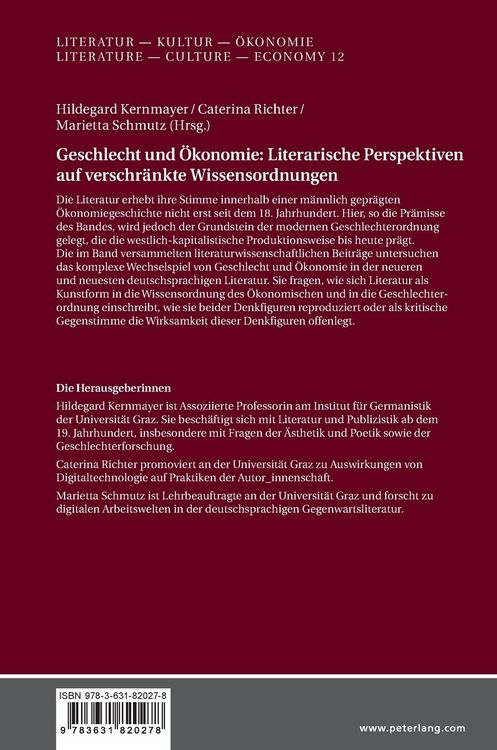 Produktbild: Geschlecht und &Ouml;konomie: Literarische Perspektiven auf verschr&auml;nkte Wissensordnungen