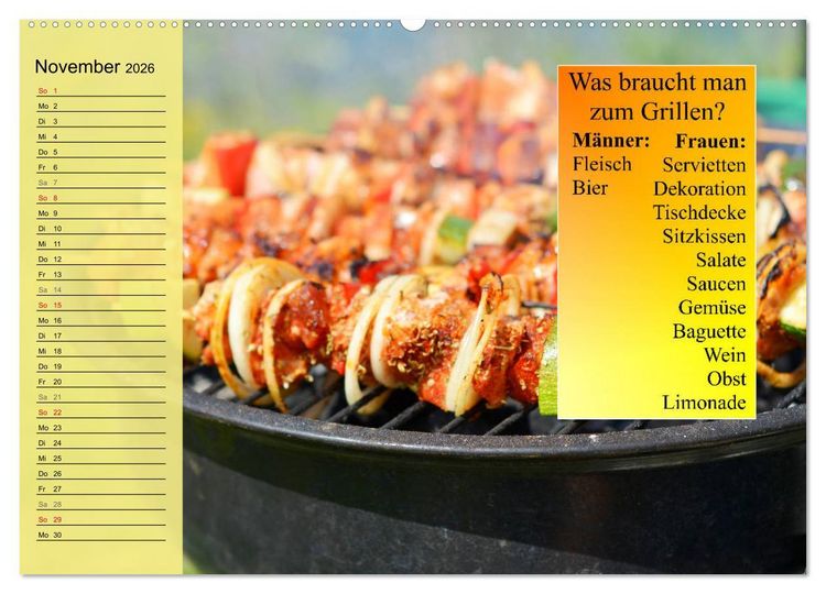 Produktbild: Auftragsgriller f&uuml;r effektive Fettverbrennung! Denn Grillsaison ist immer! (hochwertiger Premium Wandkalender 2026 DIN A2 quer), Kunstdruck in Hochglanz