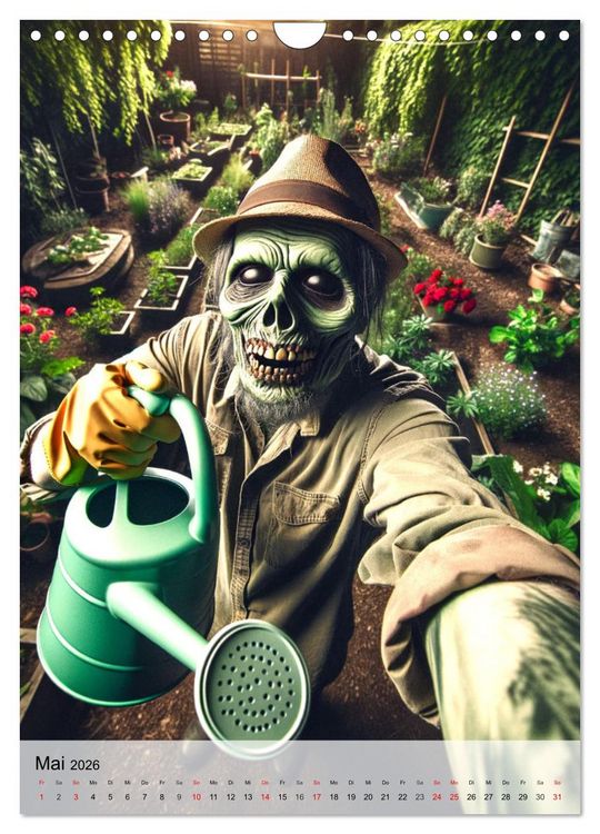 Produktbild: Zombie Selfies - Ein humorvoller Blick auf das untote Dasein (Wandkalender 2026 DIN A4 hoch), CALVENDO Monatskalender