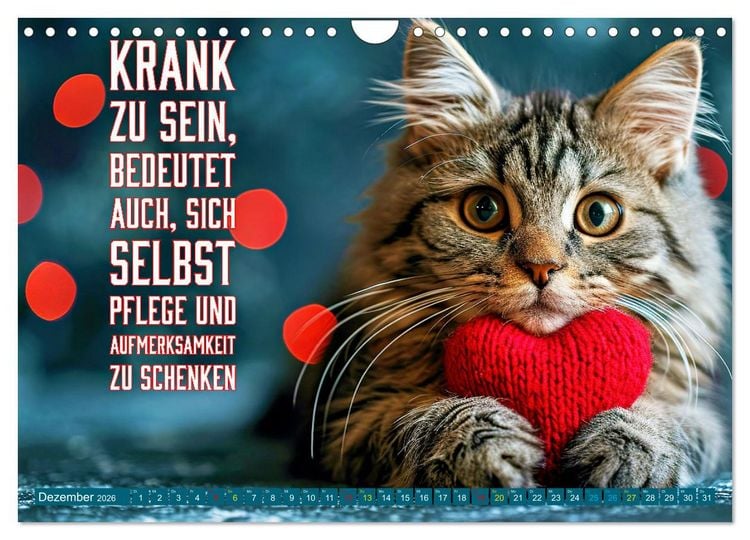 Produktbild: Gute Besserung - mit coolen Spr&uuml;chen (Wandkalender 2026 DIN A4 quer), CALVENDO Monatskalender