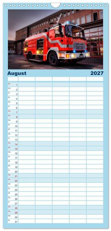 Produktbild: Familienplaner 2027 - Berufsfeuerwehr Braunschweig mit 5 Spalten (Wandkalender, 21 x 45 cm) CALVENDO