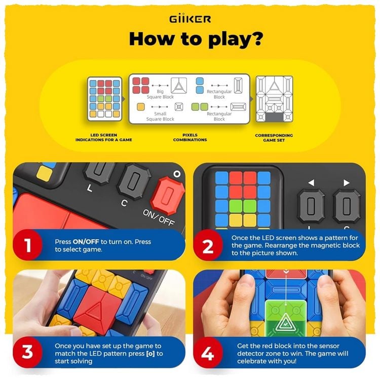 Produktbild: GiiKER Super Slide Elektronisches Logik- & Schiebepuzzle mit 500 Aufgaben, Spielkonsole