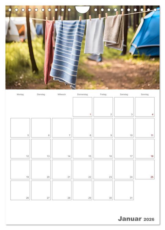 Produktbild: Dein Campingplaner - KI generierte Campingtr&auml;ume (Wandkalender 2026 DIN A4 hoch), CALVENDO Monatskalender